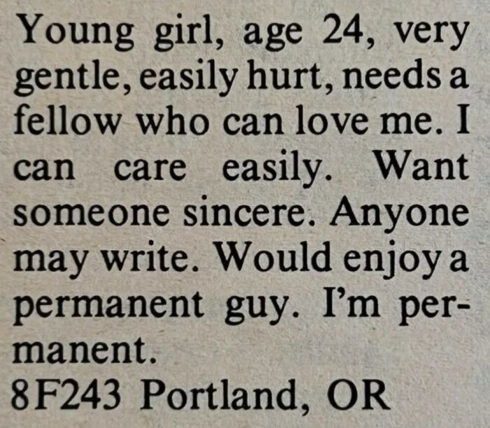 72 Personal Ads From The Past That Show How People Looked For Love Before Dating Apps 72 Personal Ads From The Past That Show How People Looked For Love Before Dating Apps