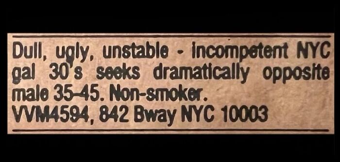 72 Personal Ads From The Past That Show How People Looked For Love Before Dating Apps 72 Personal Ads From The Past That Show How People Looked For Love Before Dating Apps