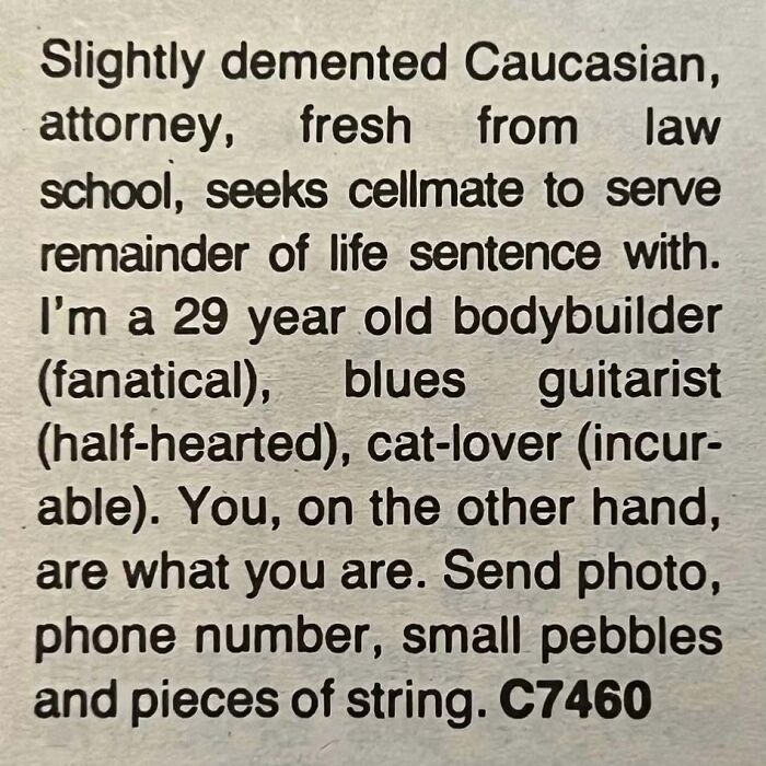 72 Personal Ads From The Past That Show How People Looked For Love Before Dating Apps 72 Personal Ads From The Past That Show How People Looked For Love Before Dating Apps