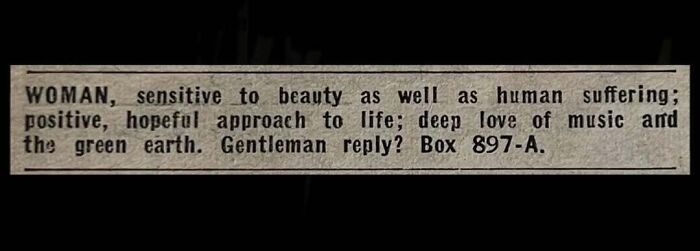 72 Personal Ads From The Past That Show How People Looked For Love Before Dating Apps 72 Personal Ads From The Past That Show How People Looked For Love Before Dating Apps