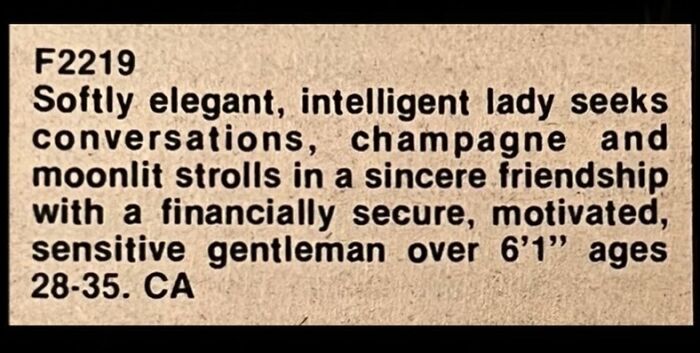 72 Personal Ads From The Past That Show How People Looked For Love Before Dating Apps 72 Personal Ads From The Past That Show How People Looked For Love Before Dating Apps