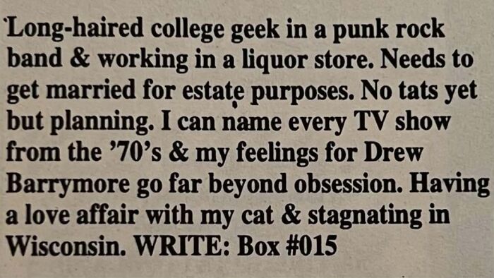 72 Personal Ads From The Past That Show How People Looked For Love Before Dating Apps 72 Personal Ads From The Past That Show How People Looked For Love Before Dating Apps