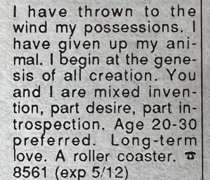 72 Personal Ads From The Past That Show How People Looked For Love Before Dating Apps 72 Personal Ads From The Past That Show How People Looked For Love Before Dating Apps
