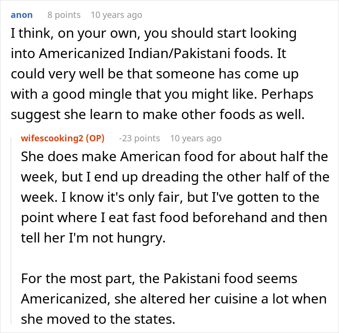 Man’s Dislike For Wife’s Cultural Cuisine Comes To Light, Changes Their Relationship Dynamic Man’s Dislike For Wife’s Cultural Cuisine Comes To Light, Changes Their Relationship Dynamic