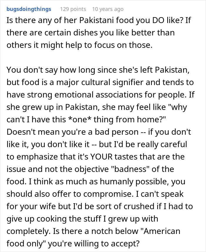 Man’s Dislike For Wife’s Cultural Cuisine Comes To Light, Changes Their Relationship Dynamic Man’s Dislike For Wife’s Cultural Cuisine Comes To Light, Changes Their Relationship Dynamic