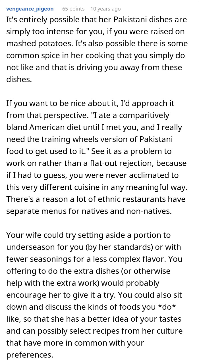 Man’s Dislike For Wife’s Cultural Cuisine Comes To Light, Changes Their Relationship Dynamic Man’s Dislike For Wife’s Cultural Cuisine Comes To Light, Changes Their Relationship Dynamic