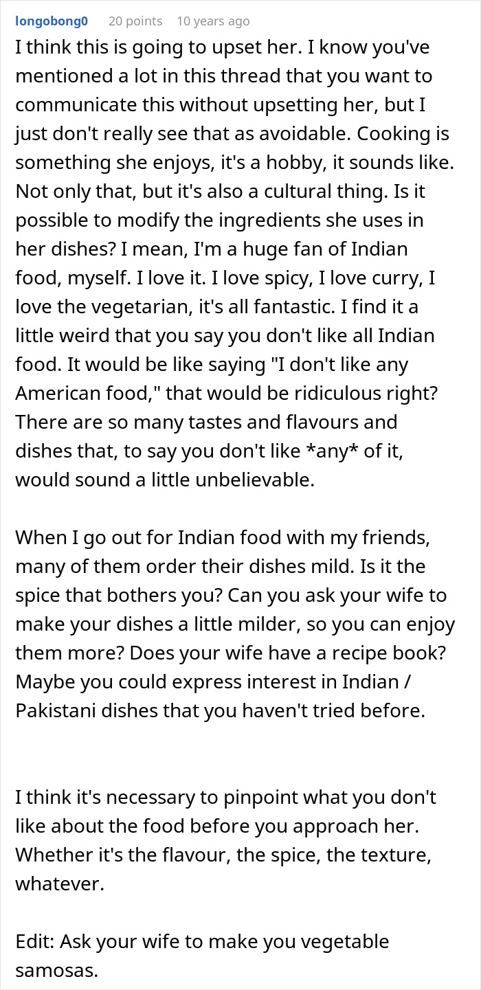 Man’s Dislike For Wife’s Cultural Cuisine Comes To Light, Changes Their Relationship Dynamic Man’s Dislike For Wife’s Cultural Cuisine Comes To Light, Changes Their Relationship Dynamic