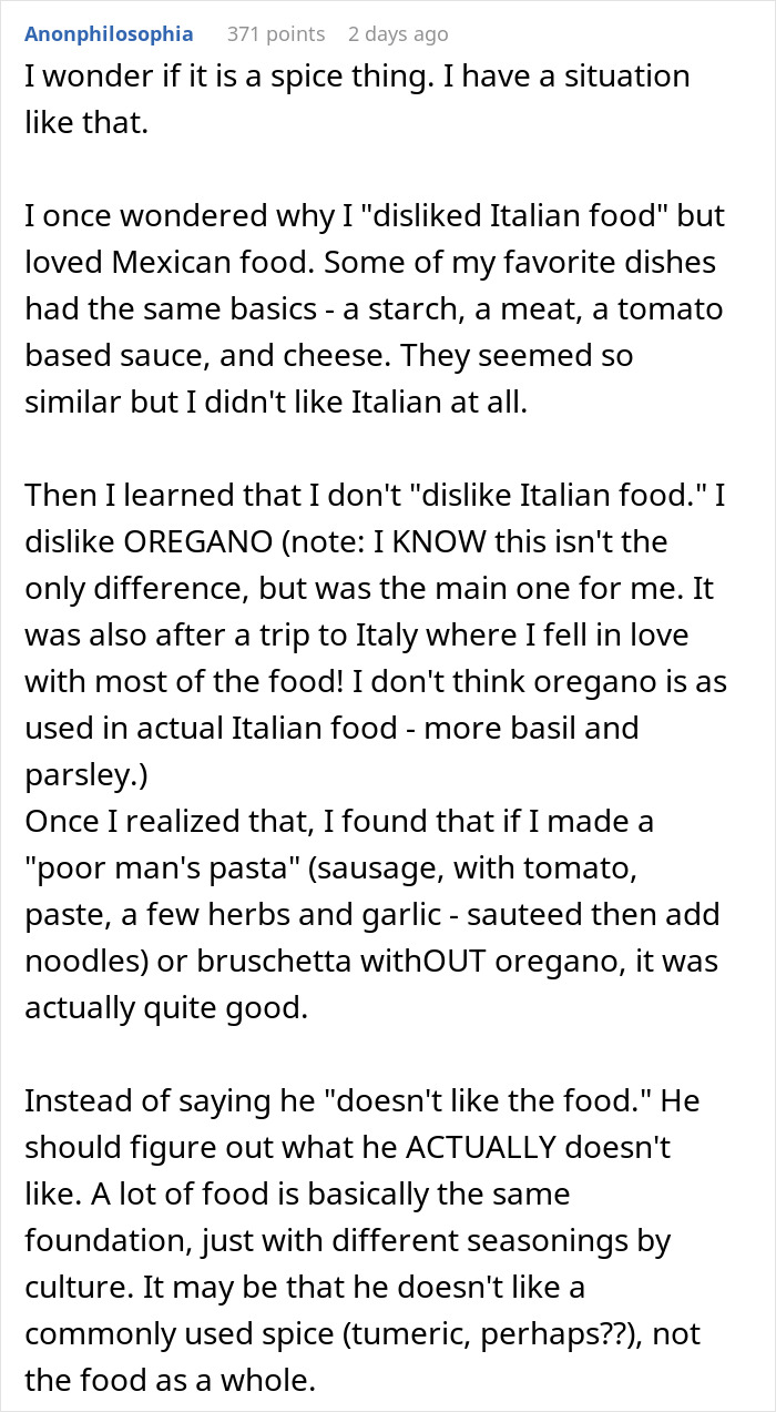 Man’s Dislike For Wife’s Cultural Cuisine Comes To Light, Changes Their Relationship Dynamic Man’s Dislike For Wife’s Cultural Cuisine Comes To Light, Changes Their Relationship Dynamic