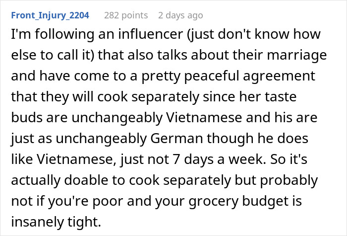 Man’s Dislike For Wife’s Cultural Cuisine Comes To Light, Changes Their Relationship Dynamic Man’s Dislike For Wife’s Cultural Cuisine Comes To Light, Changes Their Relationship Dynamic