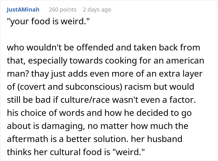 Man’s Dislike For Wife’s Cultural Cuisine Comes To Light, Changes Their Relationship Dynamic Man’s Dislike For Wife’s Cultural Cuisine Comes To Light, Changes Their Relationship Dynamic
