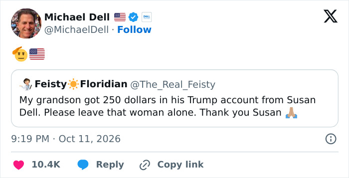 Billionaire Michael Dell Breaks Silence On Mockery Of Wife Susan’s Looks And “Odd Behavior” At The White House Billionaire Michael Dell Breaks Silence On Mockery Of Wife Susan’s Looks And “Odd Behavior” At The White House