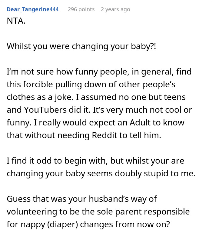 Husband Pulls Wife’s Pants Down As A Joke, Then Refuses To Promise He Won’t Do It Again Husband Pulls Wife’s Pants Down As A Joke, Then Refuses To Promise He Won’t Do It Again