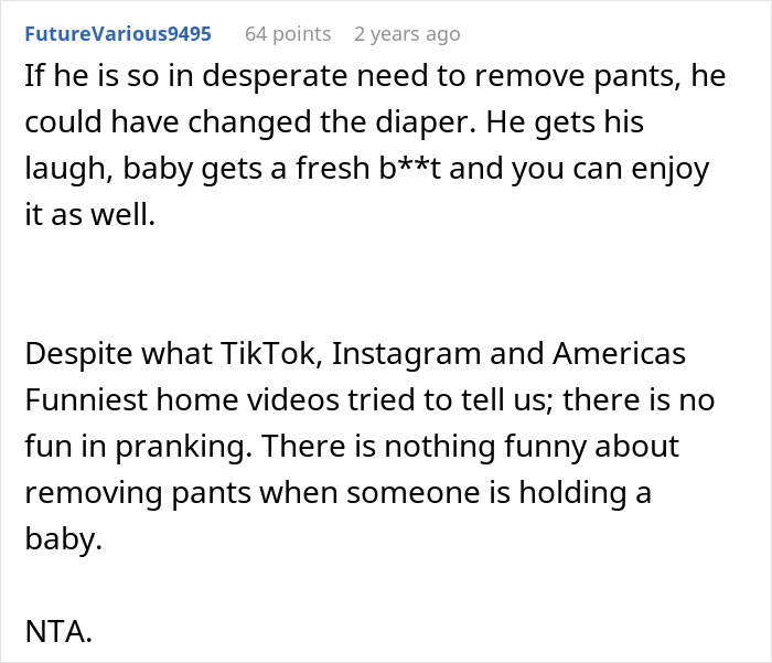 Husband Pulls Wife’s Pants Down As A Joke, Then Refuses To Promise He Won’t Do It Again Husband Pulls Wife’s Pants Down As A Joke, Then Refuses To Promise He Won’t Do It Again