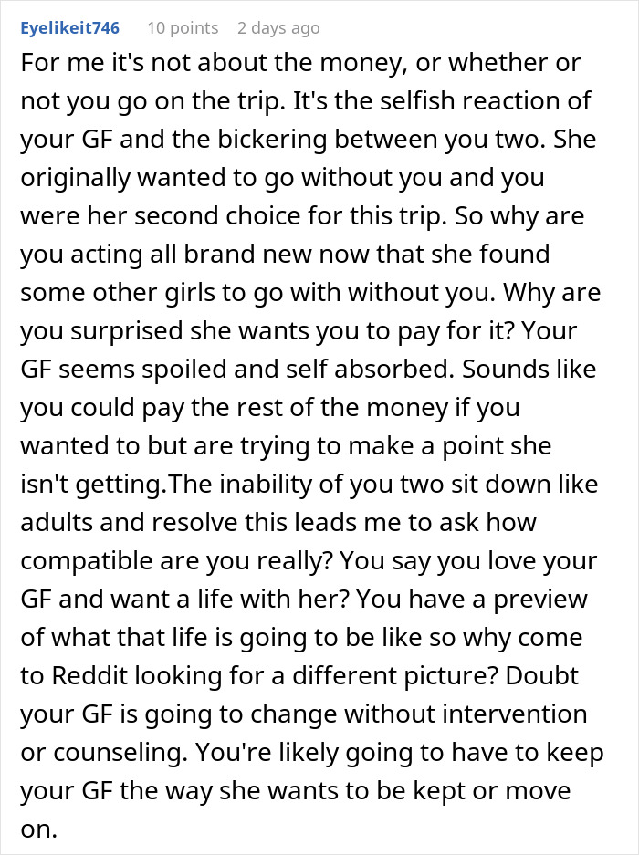 Woman Has The Audacity To Make BF Pay For Her Friend&rsquo;s Vacation After She Kicked Him Off Of It