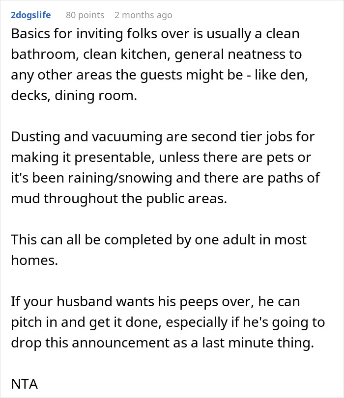 Husband Says Cleaning For Guests Is Pointless Until The Guests Are His Husband Says Cleaning For Guests Is Pointless Until The Guests Are His