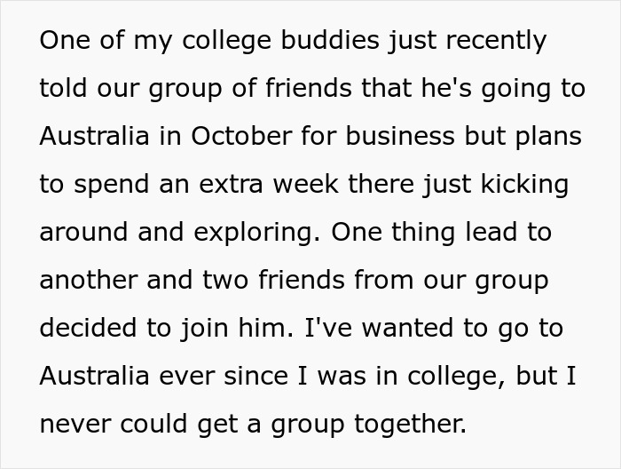 Guy Chooses Australia Trip Over SIL’s Wedding, Ends Up With Two Relationships In Trouble Instead Of One Guy Chooses Australia Trip Over SIL’s Wedding, Ends Up With Two Relationships In Trouble Instead Of One