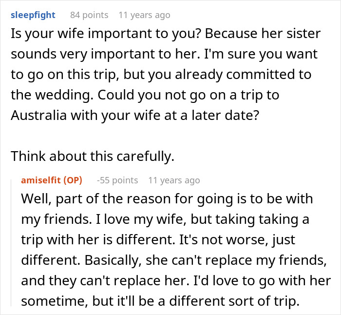 Guy Chooses Australia Trip Over SIL’s Wedding, Ends Up With Two Relationships In Trouble Instead Of One Guy Chooses Australia Trip Over SIL’s Wedding, Ends Up With Two Relationships In Trouble Instead Of One