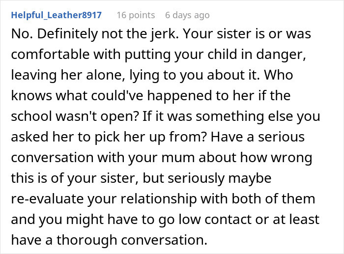 Aunt Leaves 8YO Niece Alone At School, Sends Sis A Payment Request For Past Favors After Getting Banned Aunt Leaves 8YO Niece Alone At School, Sends Sis A Payment Request For Past Favors After Getting Banned