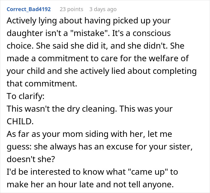 Aunt Leaves 8YO Niece Alone At School, Sends Sis A Payment Request For Past Favors After Getting Banned Aunt Leaves 8YO Niece Alone At School, Sends Sis A Payment Request For Past Favors After Getting Banned