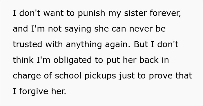 Aunt Leaves 8YO Niece Alone At School, Sends Sis A Payment Request For Past Favors After Getting Banned Aunt Leaves 8YO Niece Alone At School, Sends Sis A Payment Request For Past Favors After Getting Banned