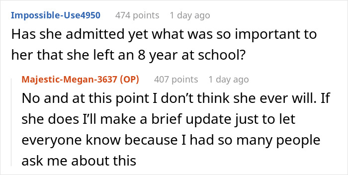 Aunt Leaves 8YO Niece Alone At School, Sends Sis A Payment Request For Past Favors After Getting Banned Aunt Leaves 8YO Niece Alone At School, Sends Sis A Payment Request For Past Favors After Getting Banned