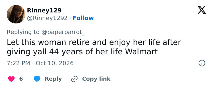 Walmart Employee Gayle Becomes Viral Poster Child For Workers’ Rage After They Discover Her Retirement Gift Walmart Employee Gayle Becomes Viral Poster Child For Workers’ Rage After They Discover Her Retirement Gift