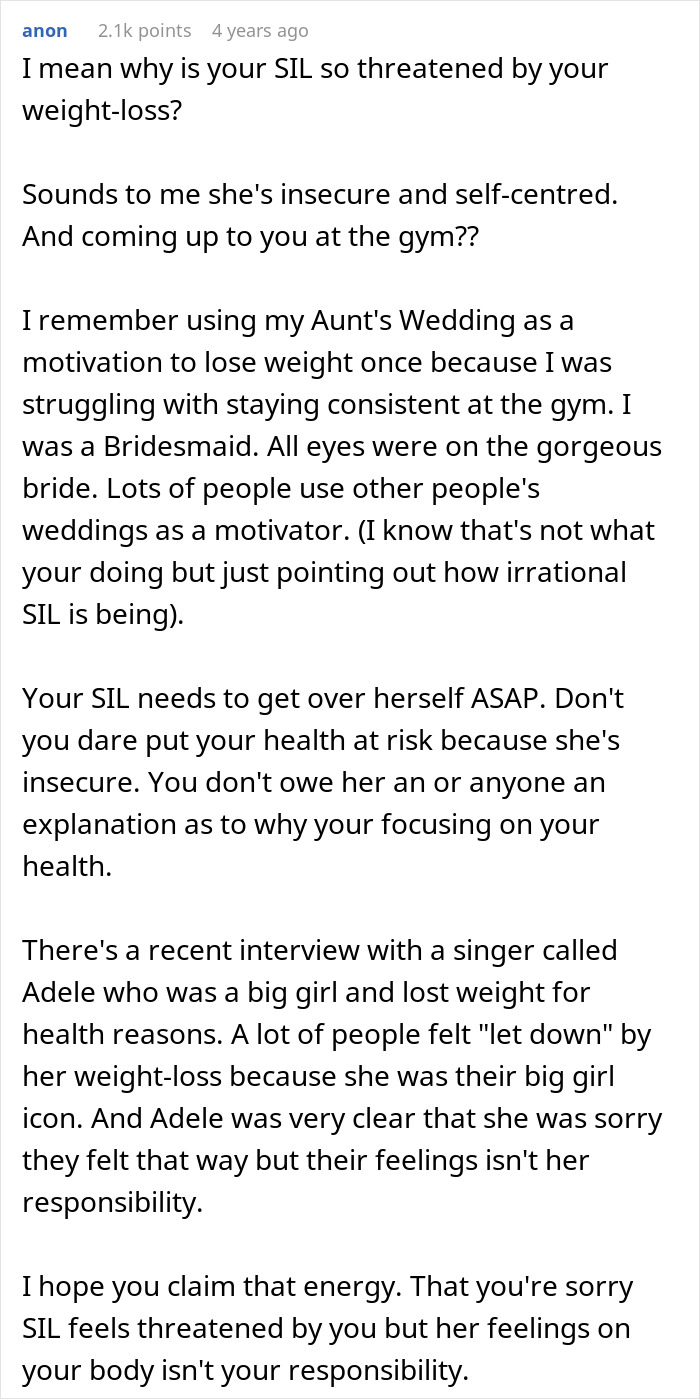 Bride-to-Be Accuses Diabetic SIL Of Losing Weight To Outshine Her, Bans Her From The Wedding For It Bride-to-Be Accuses Diabetic SIL Of Losing Weight To Outshine Her, Bans Her From The Wedding For It