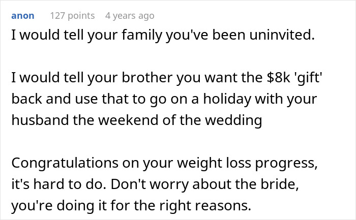 Bride-to-Be Accuses Diabetic SIL Of Losing Weight To Outshine Her, Bans Her From The Wedding For It Bride-to-Be Accuses Diabetic SIL Of Losing Weight To Outshine Her, Bans Her From The Wedding For It