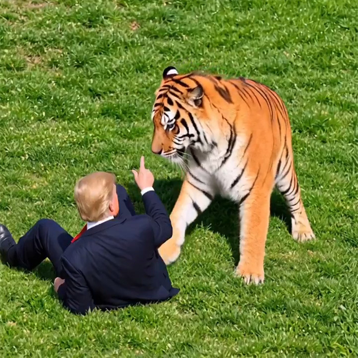 Even MAGA Turns On Trump Over “Disgusting” Tiger Video Just After Yorkshire Tragedy