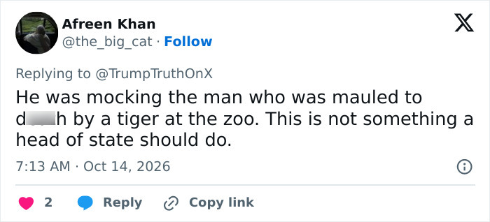 Even MAGA Turns On Trump Over “Disgusting” Tiger Video Just After Yorkshire Tragedy