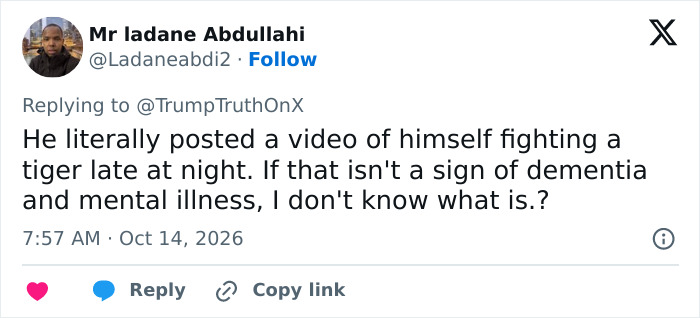 Even MAGA Turns On Trump Over “Disgusting” Tiger Video Just After Yorkshire Tragedy