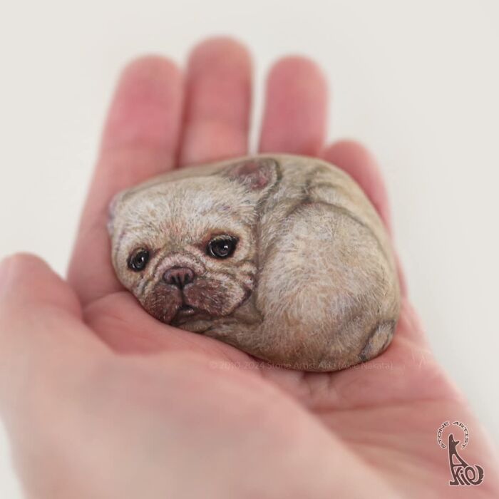 Japanese Artist Transforms Ordinary Stones Into Adorable Dogs With Incredible Detail (30 Pics)