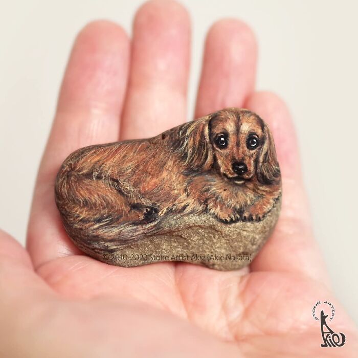 Japanese Artist Transforms Ordinary Stones Into Adorable Dogs With Incredible Detail (30 Pics)