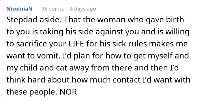 Woman Expected Stepdad To Bend His Rules For An Emergency Situation But He Doesn’t Care And Mom Agrees Woman Expected Stepdad To Bend His Rules For An Emergency Situation But He Doesn’t Care And Mom Agrees