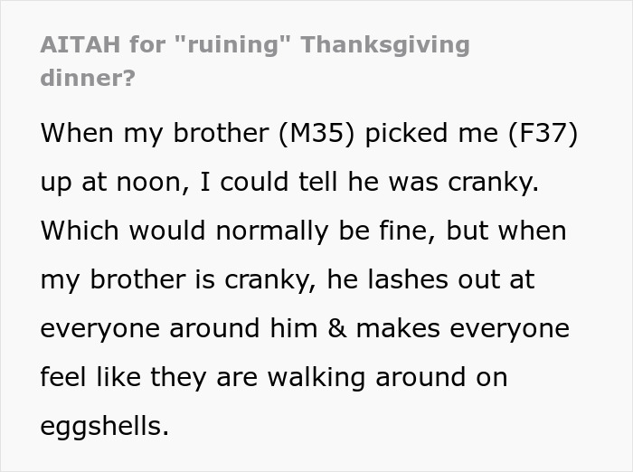Thanksgiving Turns Into Screamfest After Immature Brother Drives Sister To Snap Back At His Tantrum Thanksgiving Turns Into Screamfest After Immature Brother Drives Sister To Snap Back At His Tantrum