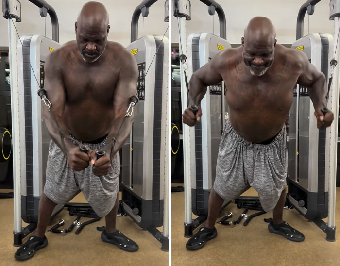 “That’s An Entire Leg”: Shaquille O’Neal’s Workout Video Ignites Chaos As Fans Obsess Over Unusual Detail “That’s An Entire Leg”: Shaquille O’Neal’s Workout Video Ignites Chaos As Fans Obsess Over Unusual Detail