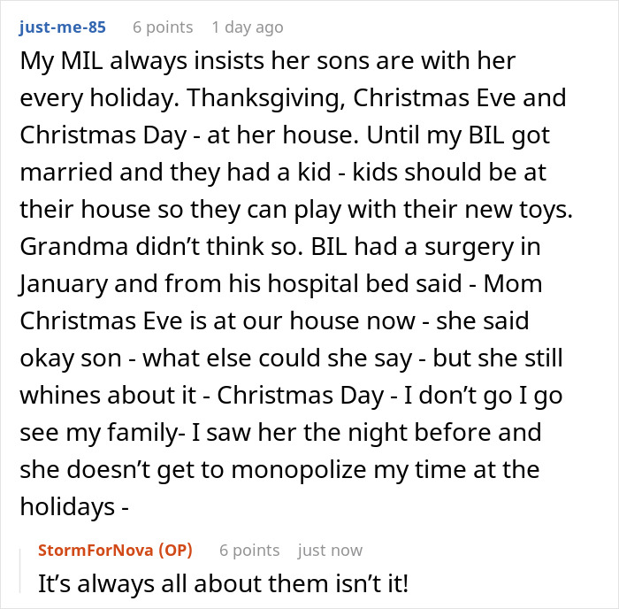 Toxic Mom Tries To Control Her Whole Family, Daughter-In-Law Refuses To Let Her Get Away With It Toxic Mom Tries To Control Her Whole Family, Daughter-In-Law Refuses To Let Her Get Away With It