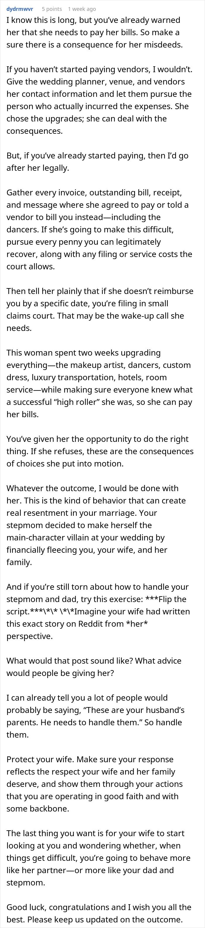 Groom’s Stepmom Spends $6,400 On Luxuries For The Wedding, Leaves Son With All The Bills And Vanishes Groom’s Stepmom Spends $6,400 On Luxuries For The Wedding, Leaves Son With All The Bills And Vanishes