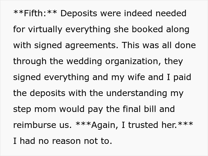 Groom’s Stepmom Spends $6,400 On Luxuries For The Wedding, Leaves Son With All The Bills And Vanishes Groom’s Stepmom Spends $6,400 On Luxuries For The Wedding, Leaves Son With All The Bills And Vanishes