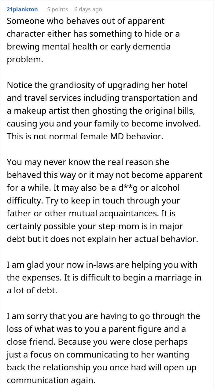 Groom’s Stepmom Spends $6,400 On Luxuries For The Wedding, Leaves Son With All The Bills And Vanishes Groom’s Stepmom Spends $6,400 On Luxuries For The Wedding, Leaves Son With All The Bills And Vanishes
