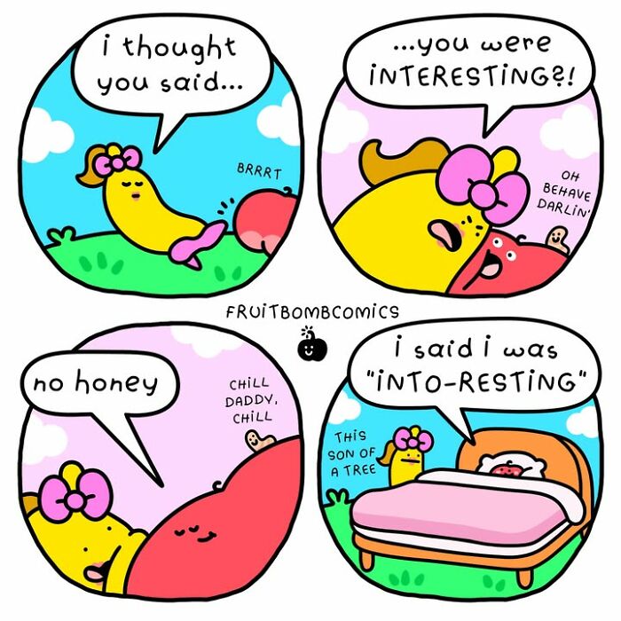 These 40 New &ldquo;FruitBombComics&rdquo; Turn Everyday Frustrations Into Hilarious Adventures Featuring Talking Fruits