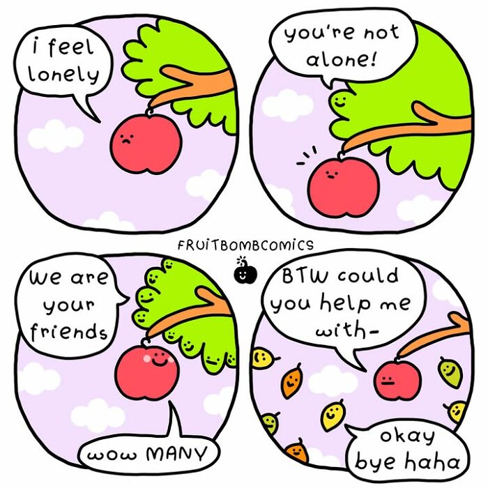 These 40 New &ldquo;FruitBombComics&rdquo; Turn Everyday Frustrations Into Hilarious Adventures Featuring Talking Fruits