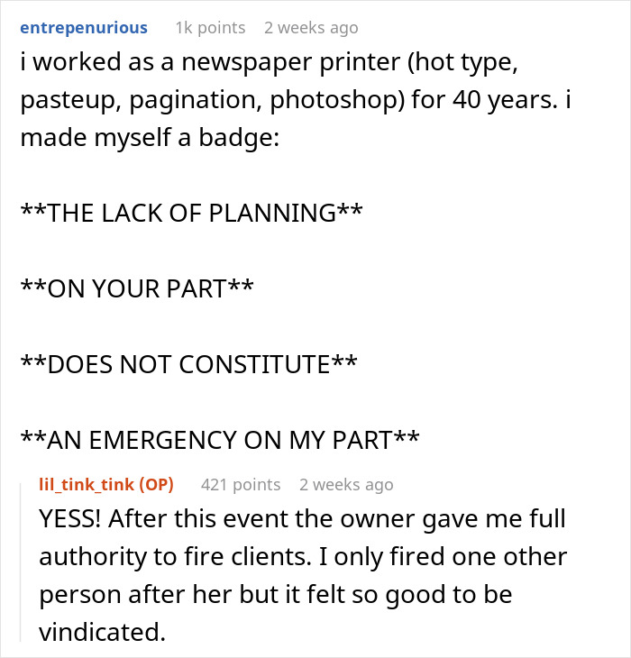 Boss Insists Nightmare Client Isn’t That Bad, So Employee Lets Him Handle Her Himself, He Returns In Tears Boss Insists Nightmare Client Isn’t That Bad, So Employee Lets Him Handle Her Himself, He Returns In Tears