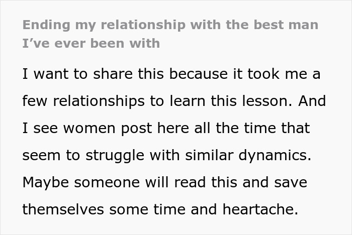 Woman Leaves The Best Man She’s Ever Dated, Explains Why Love Alone Isn’t Enough To Make It Work Woman Leaves The Best Man She’s Ever Dated, Explains Why Love Alone Isn’t Enough To Make It Work