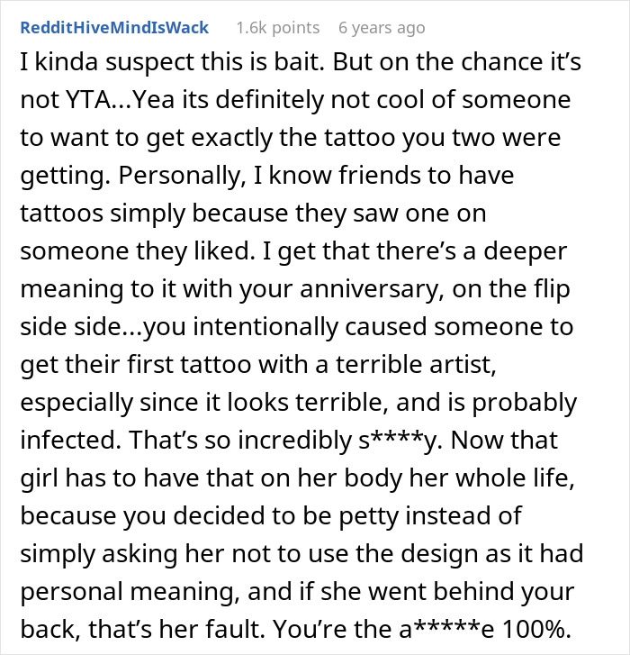 Woman Purposefully Tricks Friend To Go To A Bad Tattoo Artist, Laughs When It Gets Infected Woman Purposefully Tricks Friend To Go To A Bad Tattoo Artist, Laughs When It Gets Infected