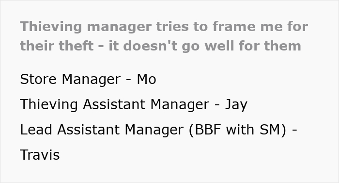 Manager Frames Employee For Her Own Theft, So They Spend 3 Months Setting A Trap Manager Frames Employee For Her Own Theft, So They Spend 3 Months Setting A Trap
