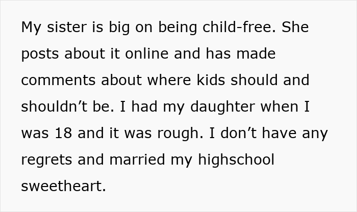 Sister Makes Sure Everyone Knows How Much She Doesn’t Like Kids, Is Still Shocked Family Resents That