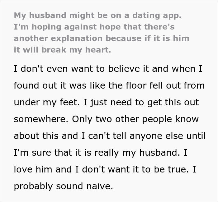 Woman Learns About Husband&rsquo;s Dating App Profile, Fears Their Marriage Might Be Over