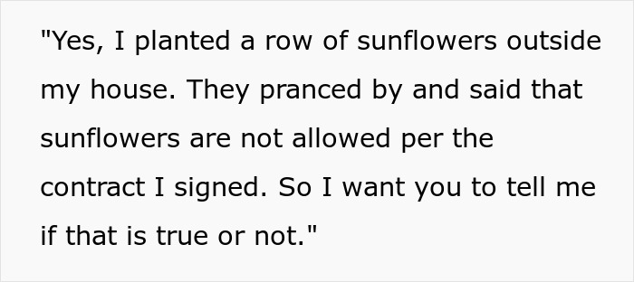 “This Is America And I Should Be Able To Plant Sunflowers”: Man Makes HOA Change Their Rules By Being Annoying “This Is America And I Should Be Able To Plant Sunflowers”: Man Makes HOA Change Their Rules By Being Annoying