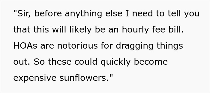 “This Is America And I Should Be Able To Plant Sunflowers”: Man Makes HOA Change Their Rules By Being Annoying “This Is America And I Should Be Able To Plant Sunflowers”: Man Makes HOA Change Their Rules By Being Annoying